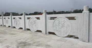 双鸭山芝麻白河道栏杆 石材栏杆