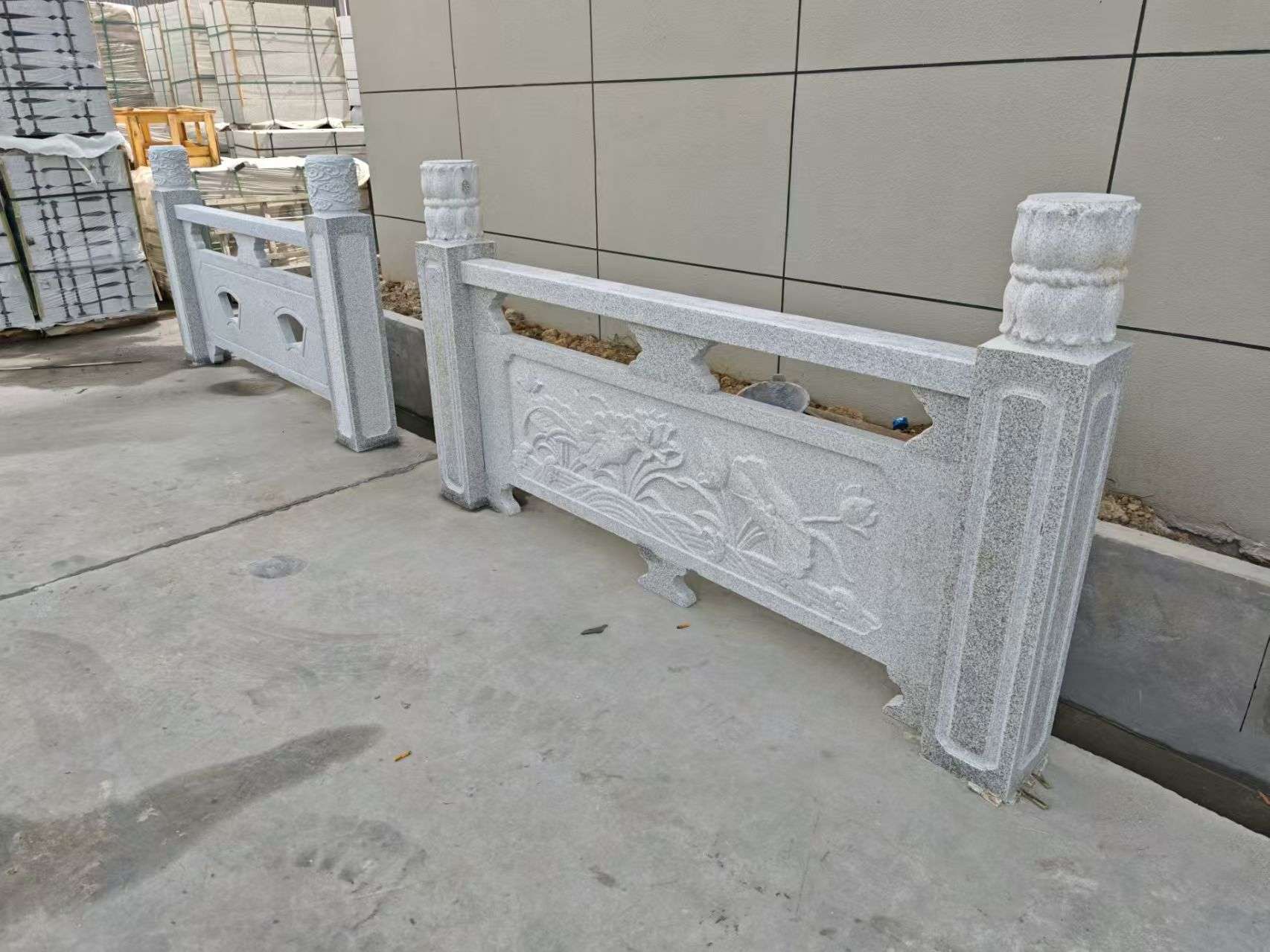 双鸭山芝麻白河道栏杆 石材栏杆