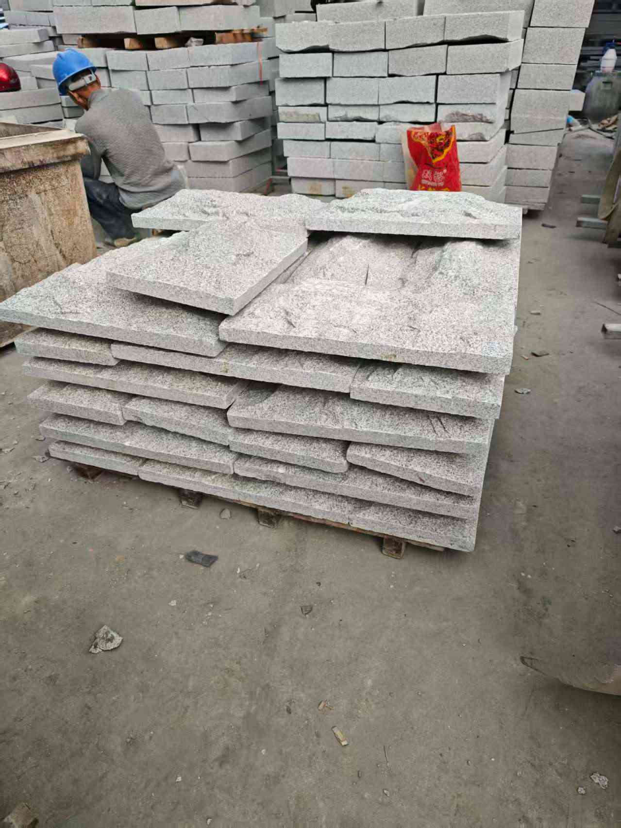 双鸭山芝麻白蘑菇石，自然面